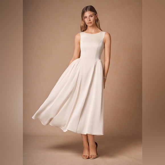Azazie Dresses & Skirts - Azazie Beige Maxi Dress